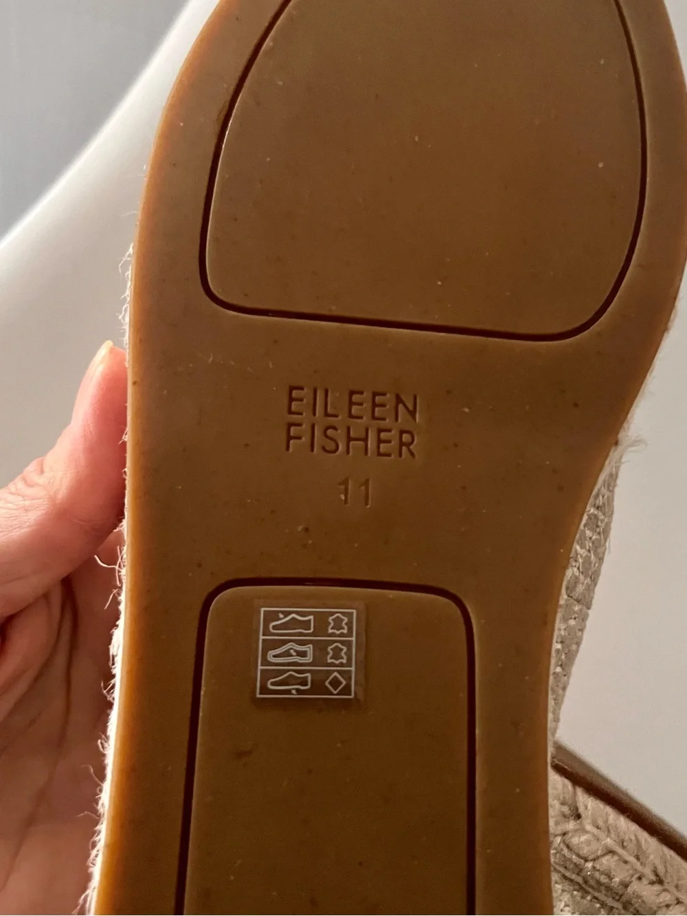 Eileen Fisher Petals Metallic Woven Espadrille Ballet Flats Women's 11 Gold